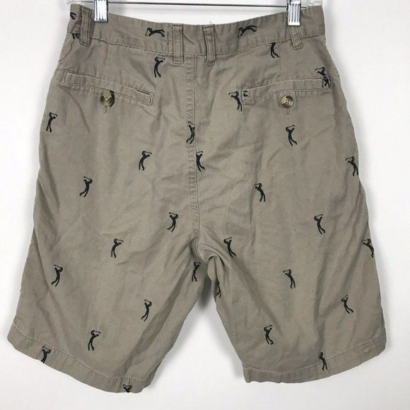 American Heritage Dawson Brooks Mens Khaki Shorts Embroidery Golfers Size 30 - Picture 2 of 4